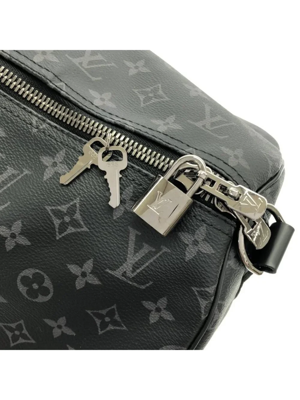Louis Vuitton Monogram Eclipse Keepall Bandouliere 55 Boston Bag